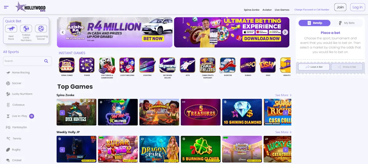 HollywoodBets Casino and Sportsbook Screenshot